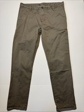 VUORI Collins Twill Chino Pants Men's Olive Green Straight-Leg Casual Office 36